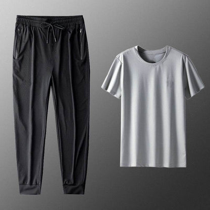 Ice Silk Short Sleeve Suit for Men - Stylish Leisurewear in Multiple Colors - Buy Center