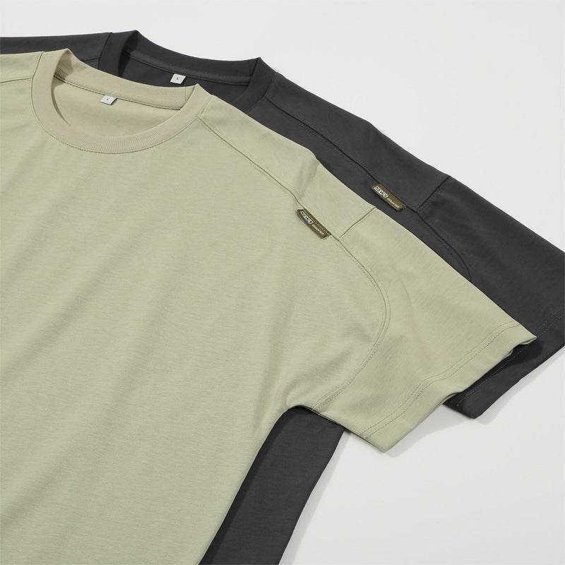 Men's Pure Cotton Short Sleeve T-Shirt - Solid Color, Japanese Style - Buy Center