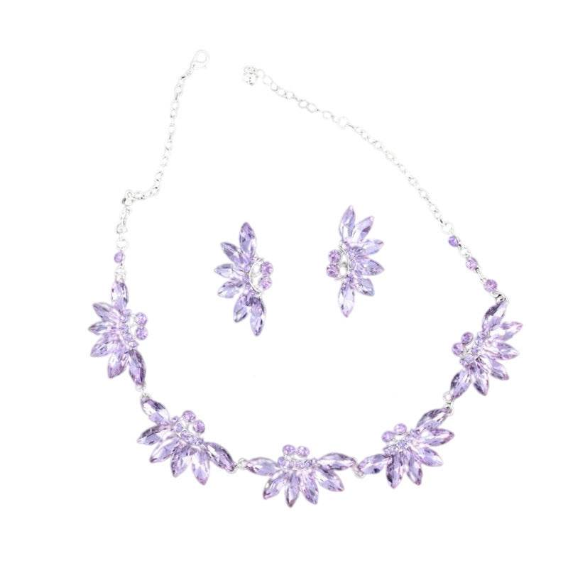 Alloy Crystal Flower Wedding Hair Ornaments - Elegant Bridal Jewelry Set - Buy Center