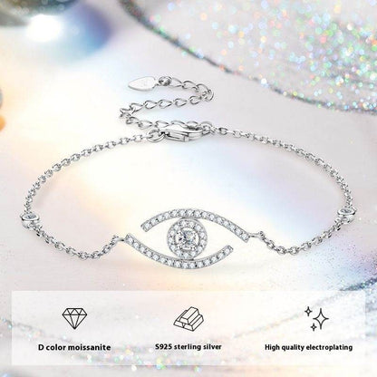 Buy Center Classic Moissanite Bracelet - Elegant 925 Silver Four-Claw Design - Buy Center