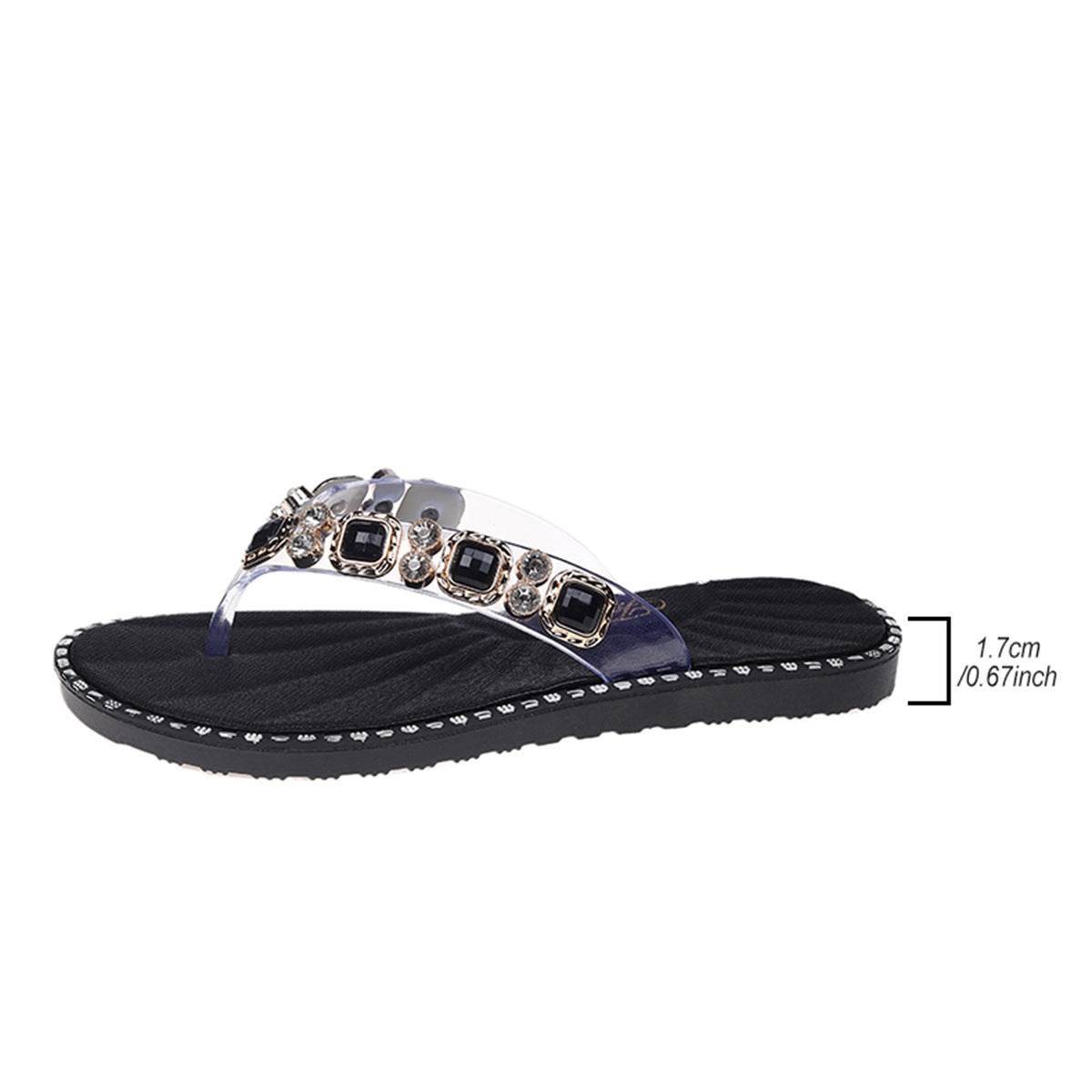 Buycenter Women's Summer Flip-Flops - Casual Rubber Slippers in Gold & Black - Buy Center