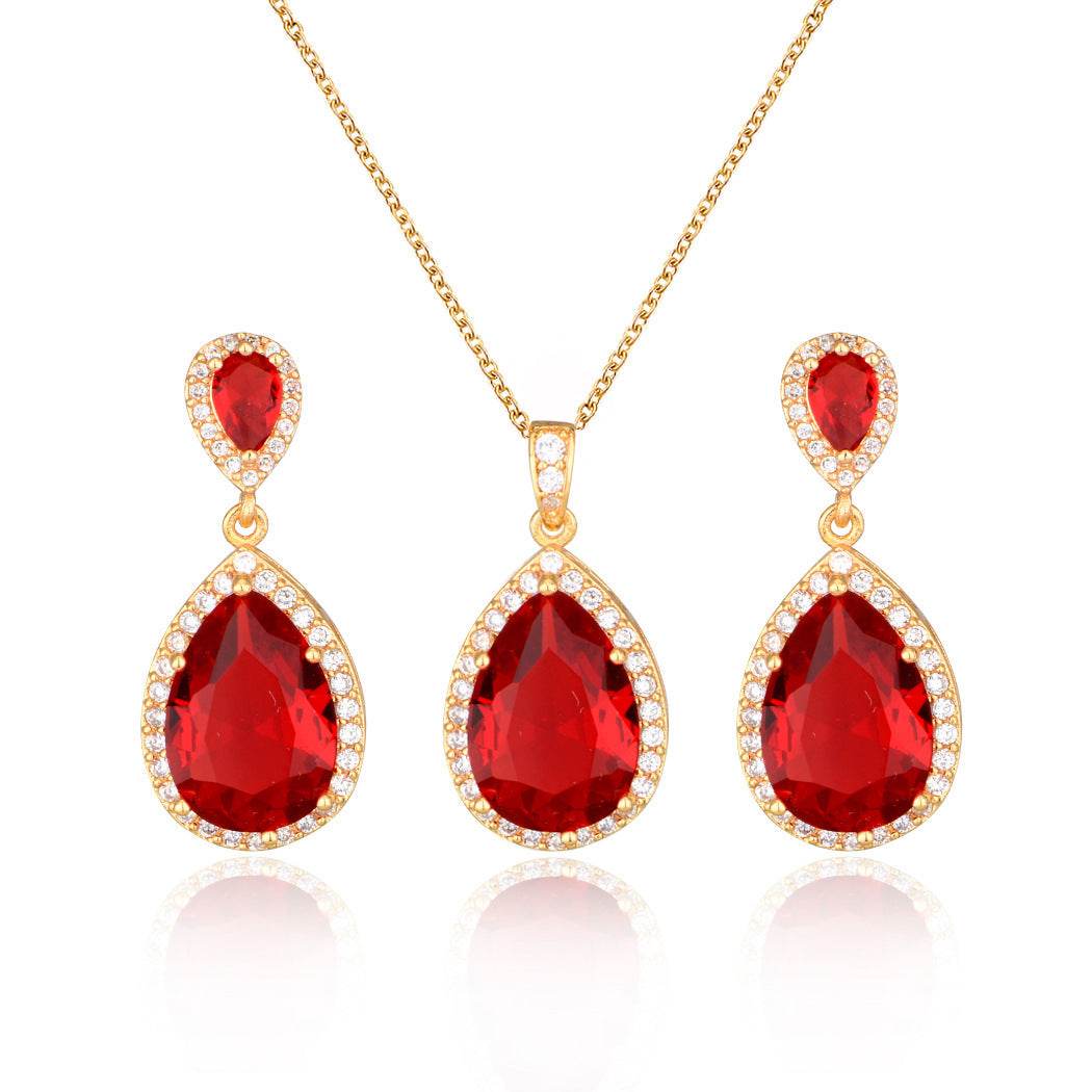 Elegant Zircon Water Drops Necklace & Earring Set - Bridal Jewelry 2025 - Buy Center