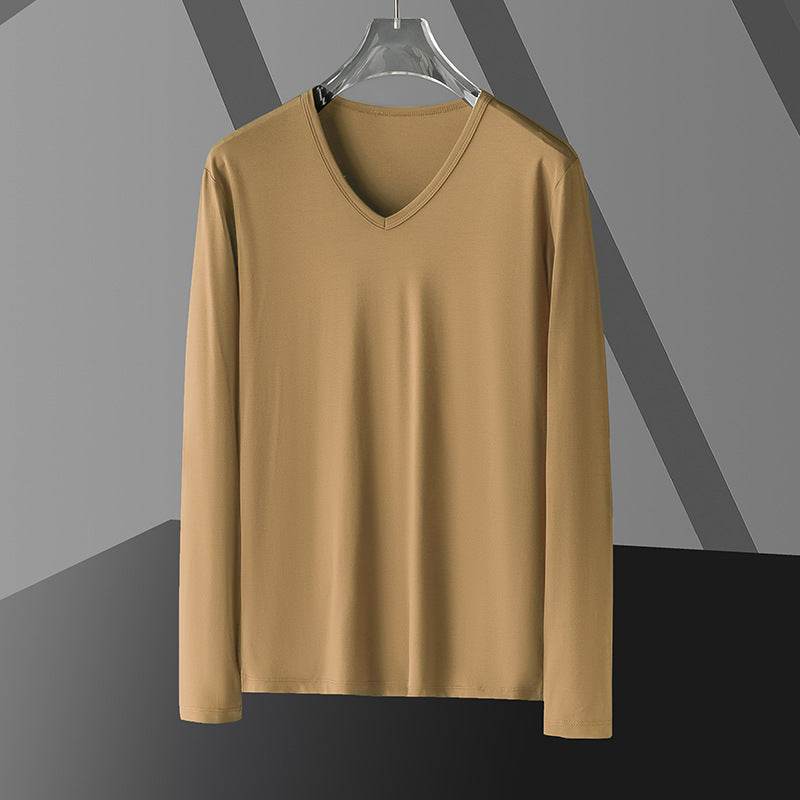 Men's Slim Fit Long Sleeve Modal Top - Stylish Autumn Essentials - Buy Center