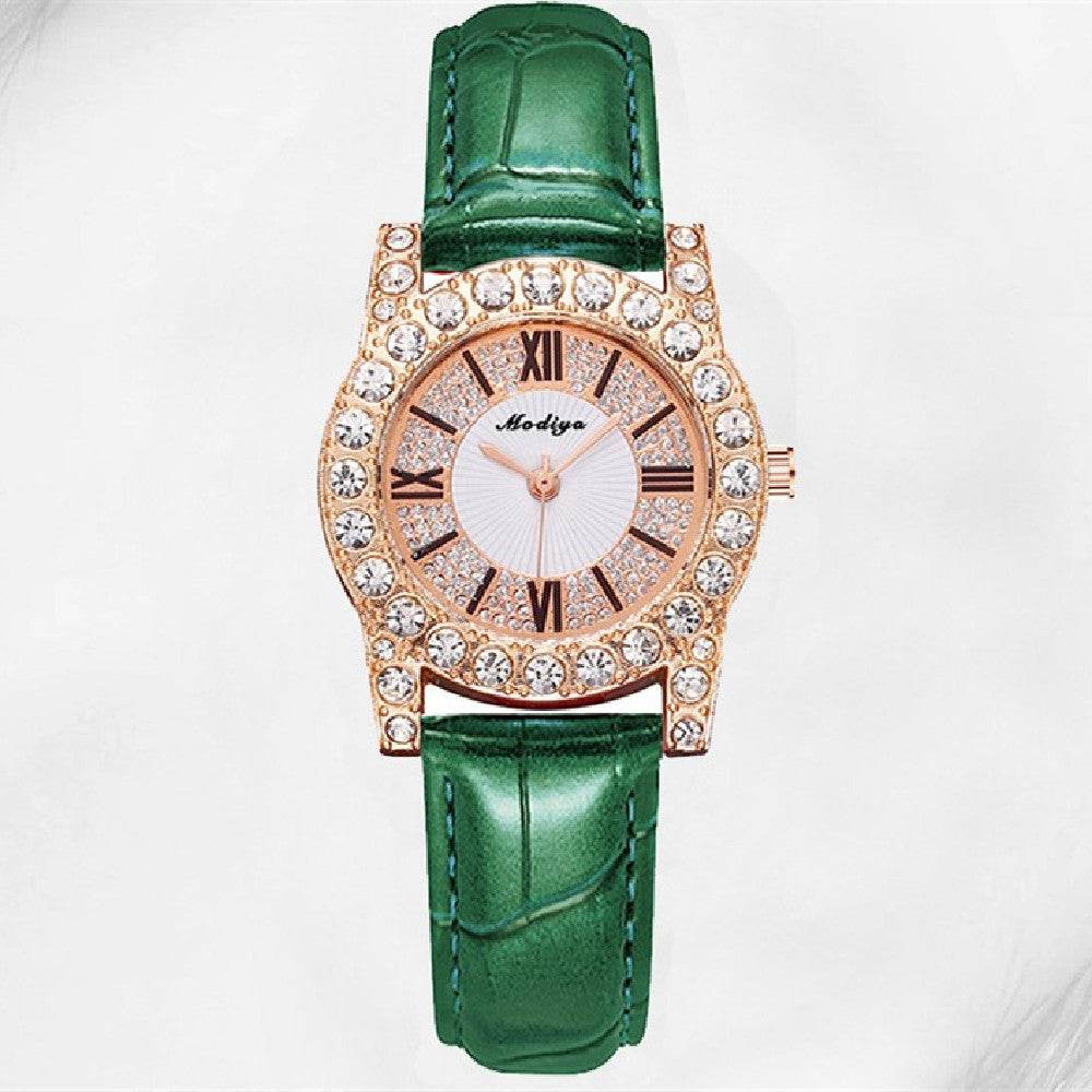Women's Korean-Style Quartz Watch - Diamond Roman Scale Design 2025 - Buy Center