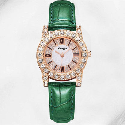 Women's Korean-Style Quartz Watch - Diamond Roman Scale Design 2025 - Buy Center