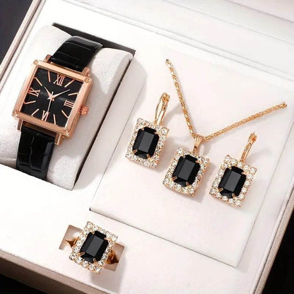 Women's Fashion Quartz Watch Set - Diamond Belt & Jewelry Accessories - Buy Center
