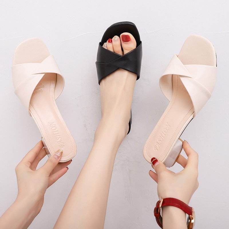 Women’s Summer Half Slippers – Soft PU & Trendy Square Toe Design - Buy Center