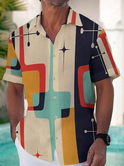 Stylish Men's Printed Shirt - Loose Fit & Casual Short Sleeve Top - Buy Center