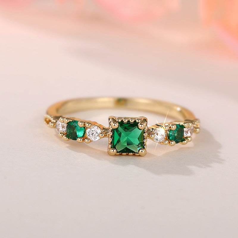 Buycenter Geometric Female Ring - Fashionable Yellow Gold Copper Jewelry - Buy Center