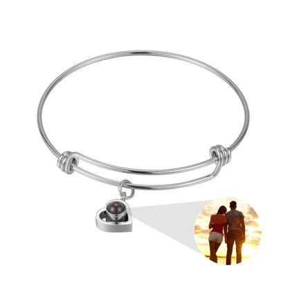 Buycenter Heart Shaped Projection Bracelet - Fashion OL in White Gold - Buy Center
