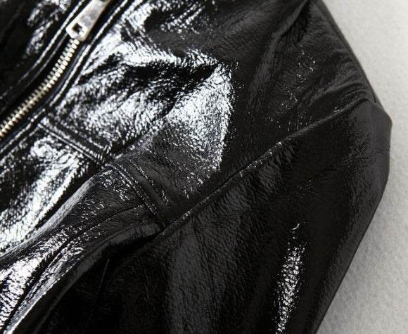 Women's Black PU Leather Motorcycle Jacket - Stylish Short Design 2025 - Buy Center