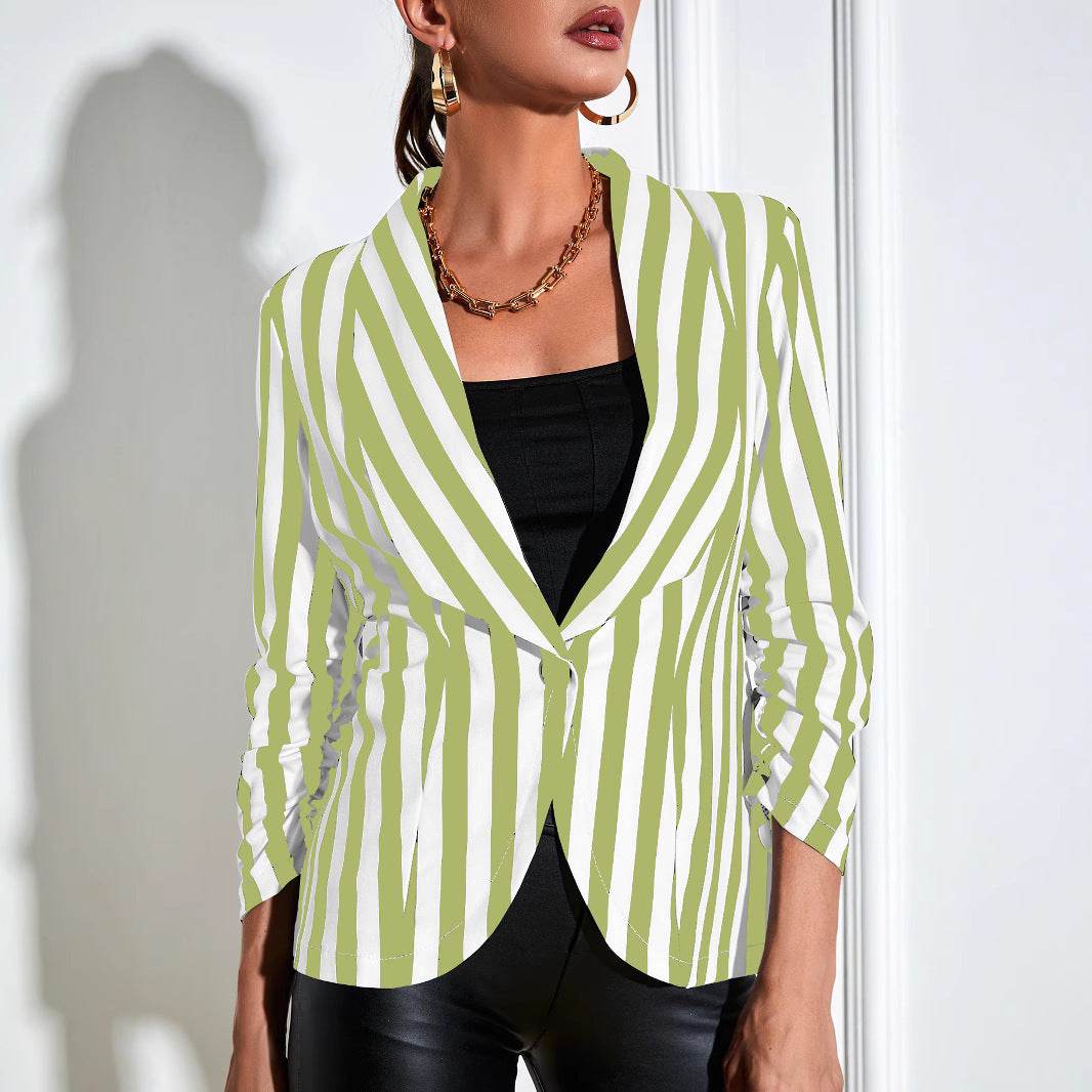 Buycenter Cropped Casual Jacket - Slim Fit 3/4 Sleeve Fashion - Buy Center