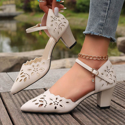 Stylish Women's High-Heeled Sandals - Casual Mid Heel Comfort - 2025 - Buy Center