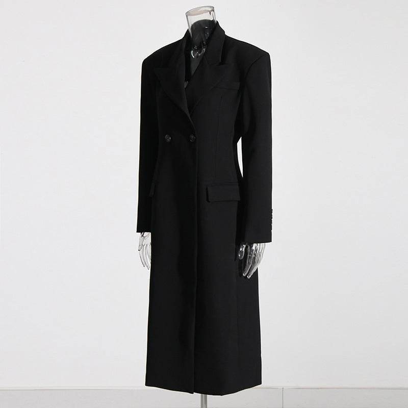 Buycenter Elegant Black Trench Coat - Women's Fashionable Outerwear - Buy Center