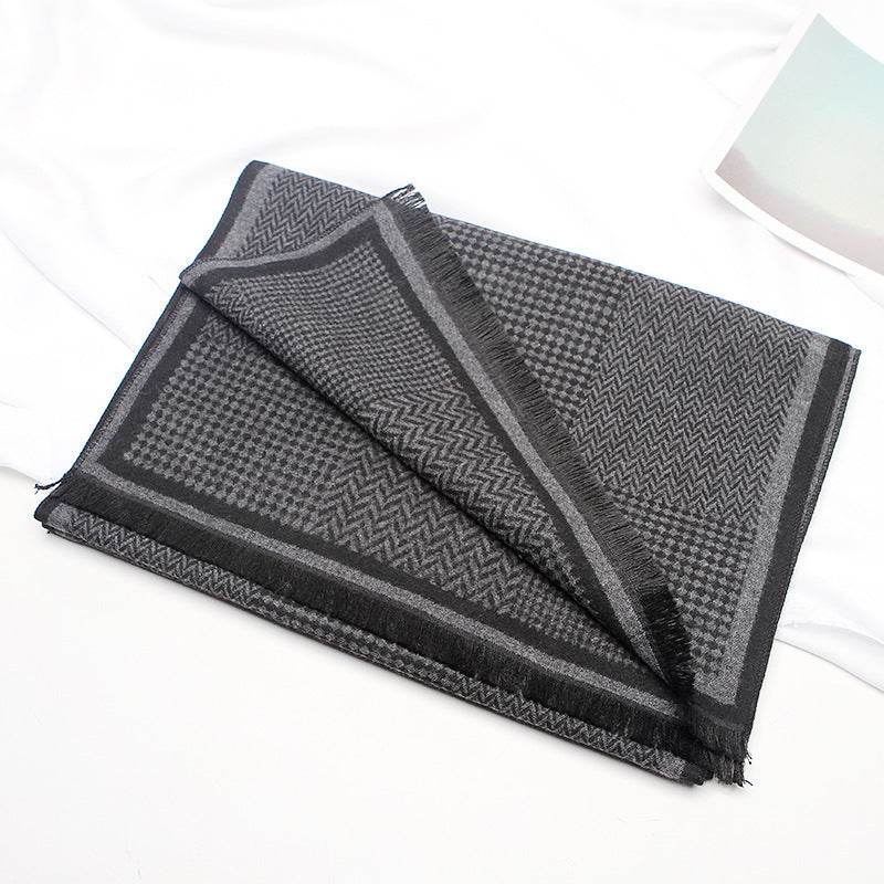 Men's Fashion Plaid Scarf - Thickened Imitation Cashmere for Style and Warmth - Buy Center