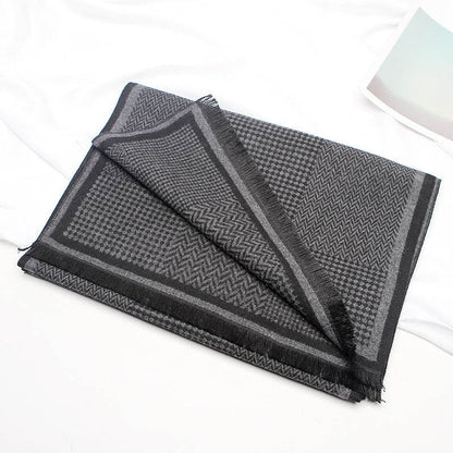 Men's Fashion Plaid Scarf - Thickened Imitation Cashmere for Style and Warmth - Buy Center