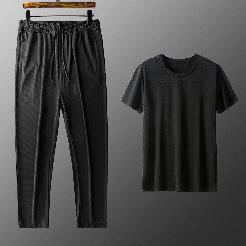 Ice Silk Short Sleeve Suit for Men - Stylish Leisurewear in Multiple Colors - Buy Center