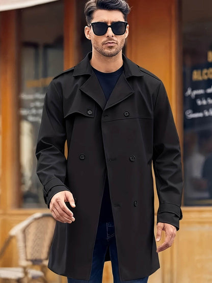 Men's Double-Breasted Long-Sleeved Coat - Stylish Parka in 4 Colors - Buy Center