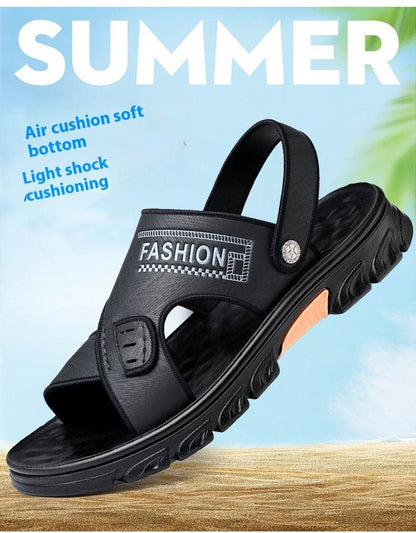 Men's Summer Cowhide Sandals - Breathable Open Toe Casual Footwear - Buy Center
