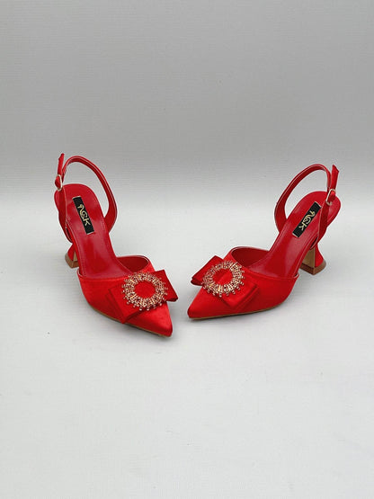 Elegant Pointed Toe High Heel Sandals - Rhinestone Stiletto Pumps - Buy Center