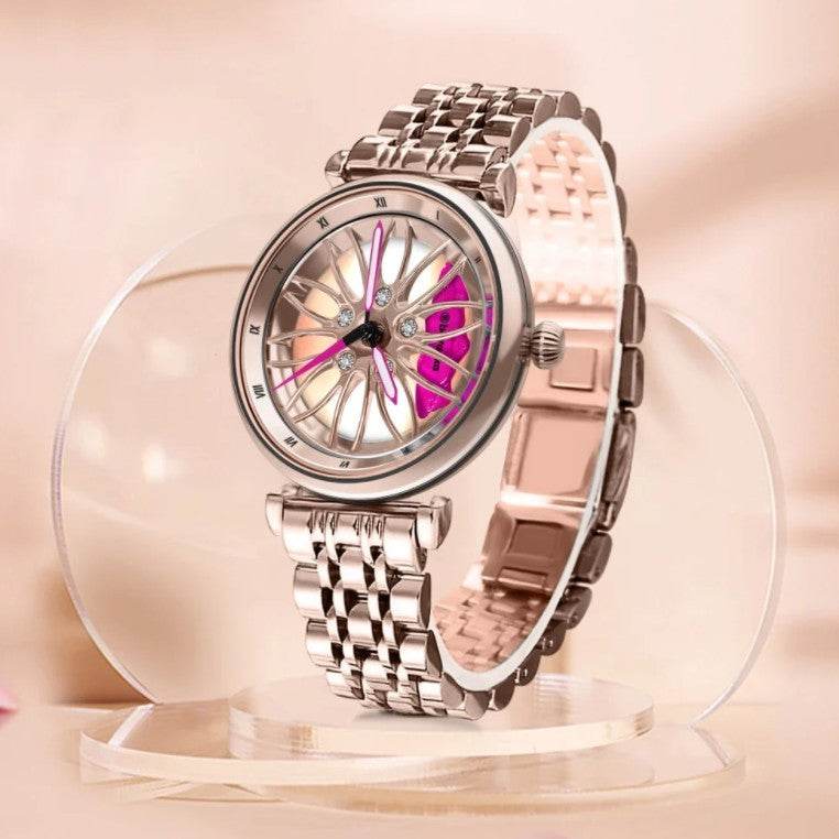 Women's Waterproof Quartz Watch - Stylish in Rose Pink & Silver Blue - Buy Center