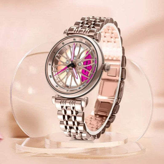 Women's Waterproof Quartz Watch - Stylish in Rose Pink & Silver Blue - Buy Center