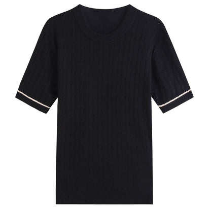 Men's Khaki/Black Striped Cotton T-Shirt - Stylish Round Neck Tee - Buy Center