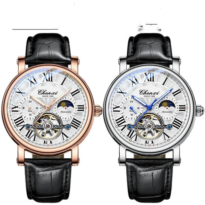 Men's High-End Waterproof Mechanical Watch - Luminous Hollow Flywheel Design - Buy Center