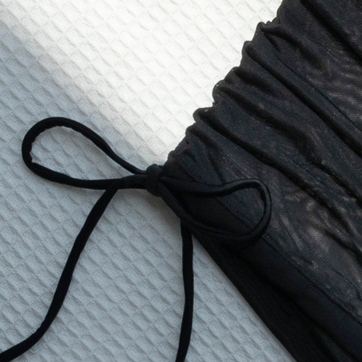 Women's Solid Color Drawstring Mesh Shorts - Quick-Drying Bikini Swimsuit - Buy Center