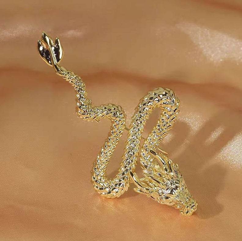 Exquisite Golden Dragon Brooch - Men's & Women's Suit Accessory - Buy Center