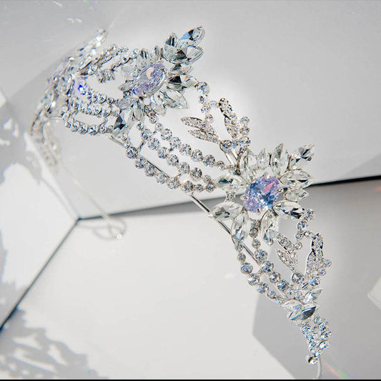 Elegant Zirconia Bridal Crown - European-American Hair Jewelry for Weddings - Buy Center