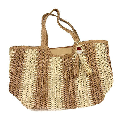 Vacation Beach Women's Shoulder Bag - Chic Totes in Beige & Black - Buy Center