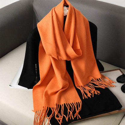 Solid Color Cashmere-like Scarf for Women - Warm, Quick-Drying Shawl - Buy Center