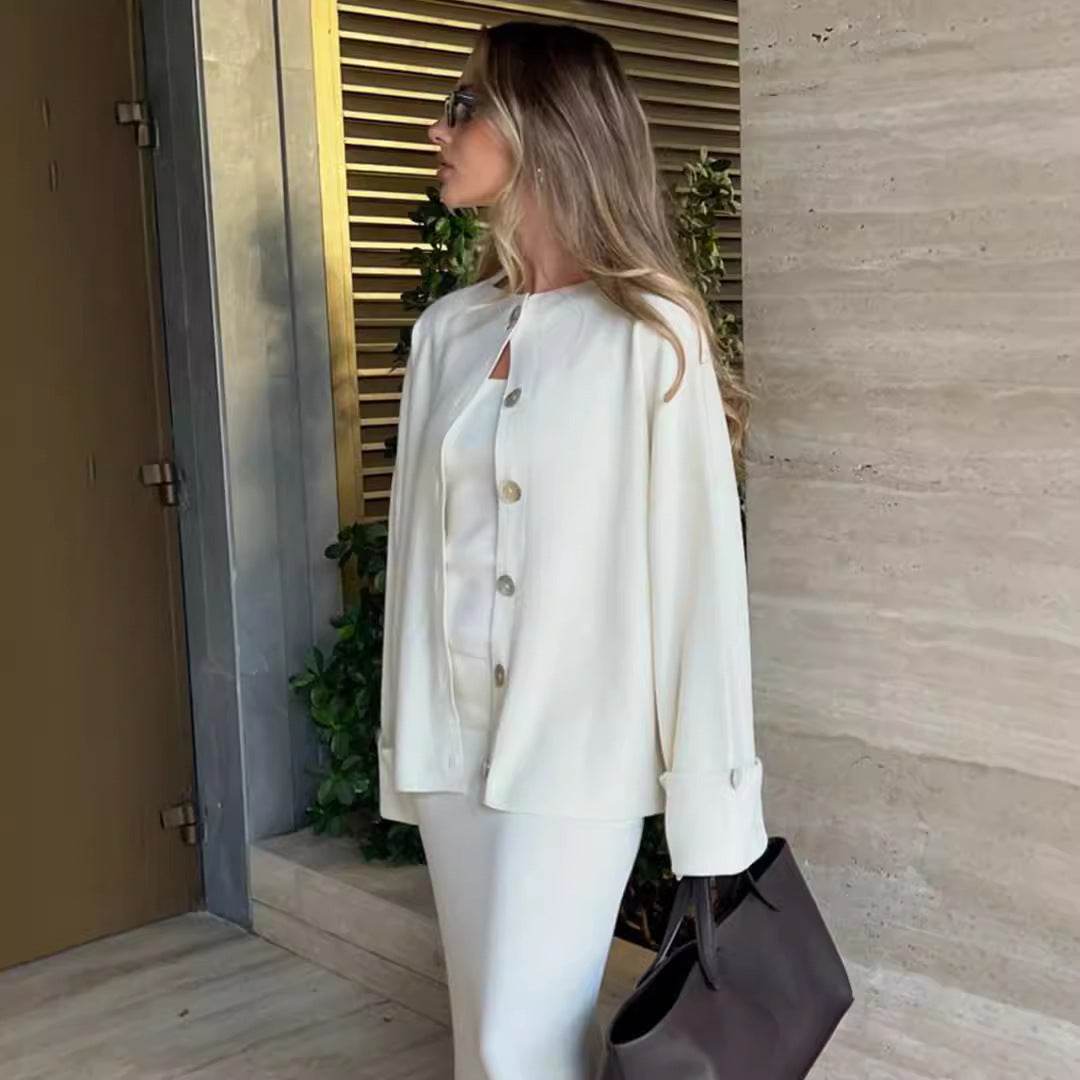 Buycenter Women's Knitting Cardigan - Loose Fit Pullover for Autumn/Winter - Buy Center