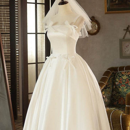 Buycenter White Satin Mori Dress - Elegant Sleeveless Evening Wear - Buy Center