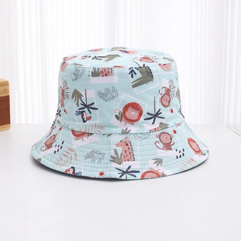 Cute Children's Printed Sunscreen Hat - Stylish Cotton Fedora for UV Protection - Buy Center
