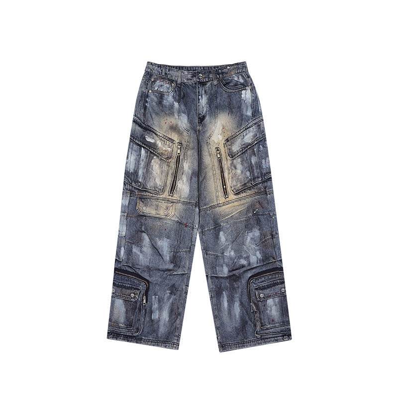 Buycenter Multi-Pocket Jeans for Men & Women - Stylish Straight-Leg Fit - Buy Center