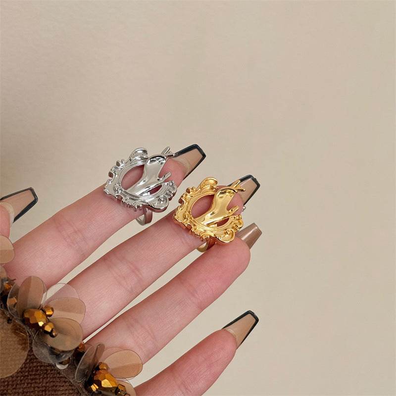 Ins Cold Wind Irregular Palm Ring - Real Gold Plated Alloy Design - Buy Center