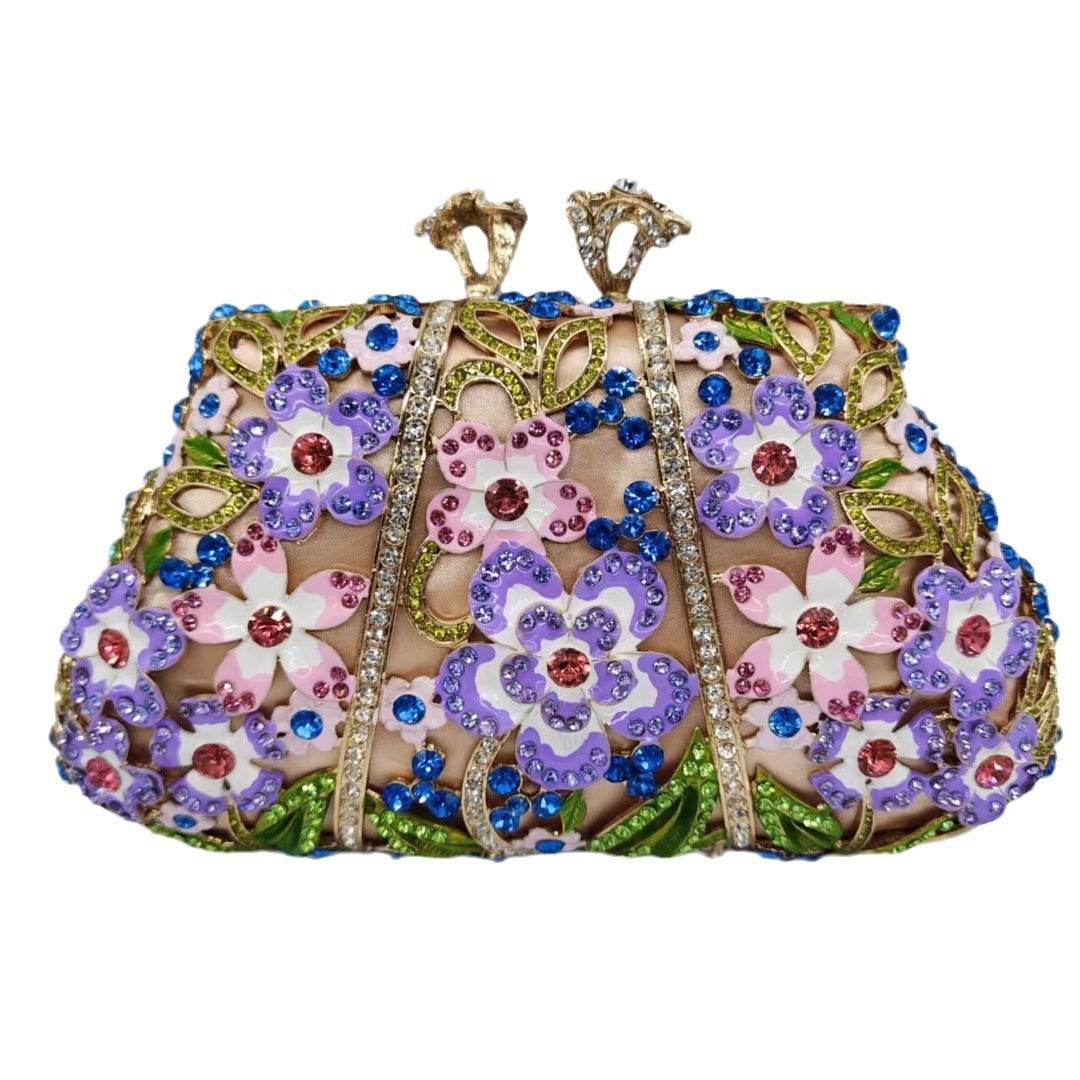 Dripping Oil Diamond Evening Bag - Elegant Enamel Flower Clutch 2025 - Buy Center