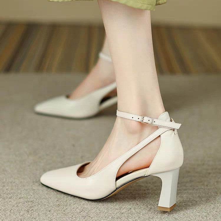 Square Toe Chunky Heel Pumps - Stylish Soft Leather for Summer 2025 - Buy Center
