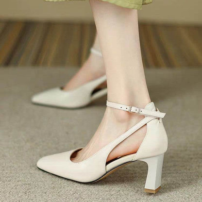 Square Toe Chunky Heel Pumps - Stylish Soft Leather for Summer 2025 - Buy Center