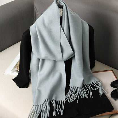 Solid Color Cashmere-like Scarf for Women - Warm, Quick-Drying Shawl - Buy Center