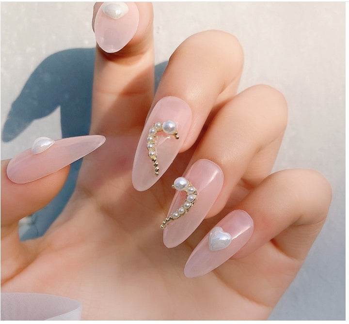 Love Heart Alloy Nail Art Decorations - Rhinestone Jewelry Set 2025 - Buy Center