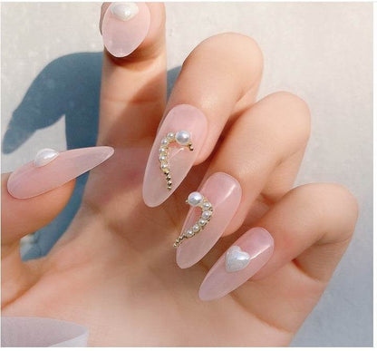Love Heart Alloy Nail Art Decorations - Rhinestone Jewelry Set 2025 - Buy Center