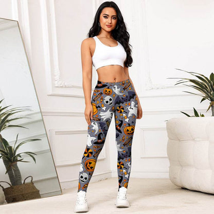 Halloween Bat Ghost Yoga Pants - Stylish Pumpkin Design, Multiple Sizes - Buy Center