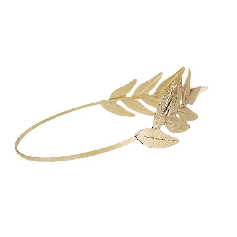 Bride Leaves Metal Headband - Elegant Gold Floral Design for Weddings - Buy Center