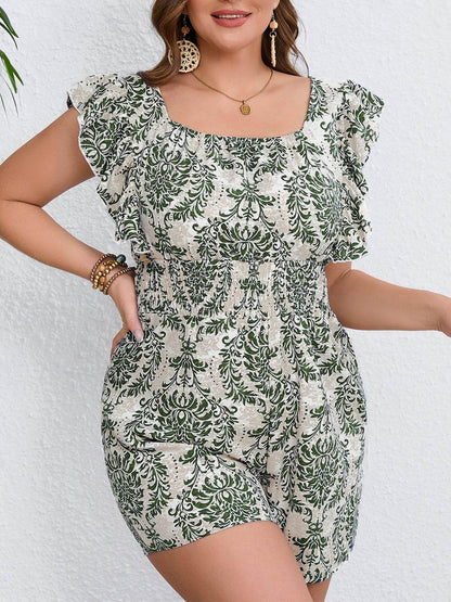 Plus Size Bohemian Printed Jumpsuit - Sleeveless & Fitted Waist Style - Buy Center