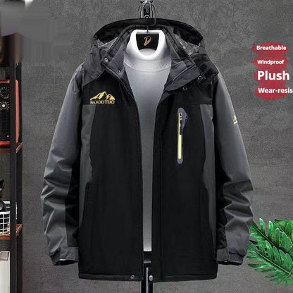Men's Thick Velvet Waterproof Jacket - Windproof Outdoor Parka 2025 - Buy Center