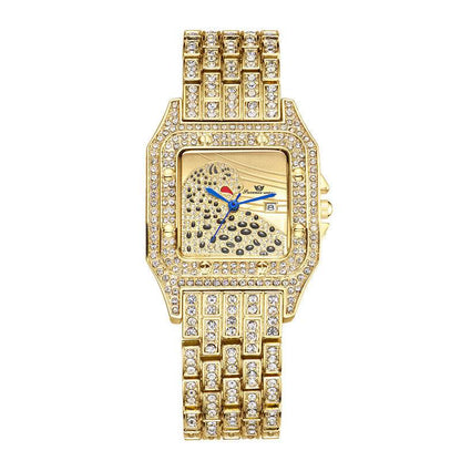 Buy Center Square Leopard Diamond Women's Watch - Waterproof Quartz Style - Buy Center