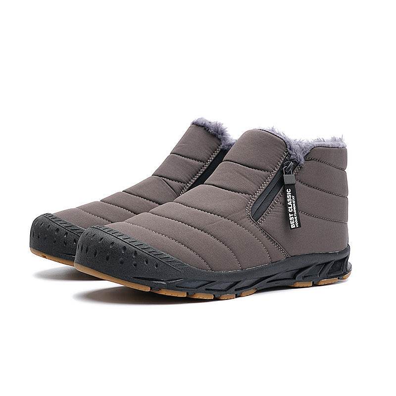 Men's Waterproof Winter Boots - Short Leather & Fur Casual Style - Buy Center